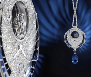 Women’s Blue Cartier Tourbillon Mystérieux Azuré Pendant Fake Watches