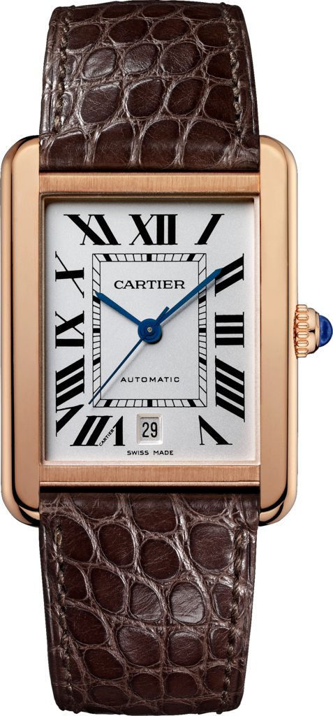 cartier tank watch blue hands