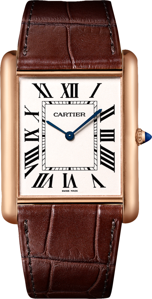 Brown Alligator Straps Replica Cartier Tank Watches