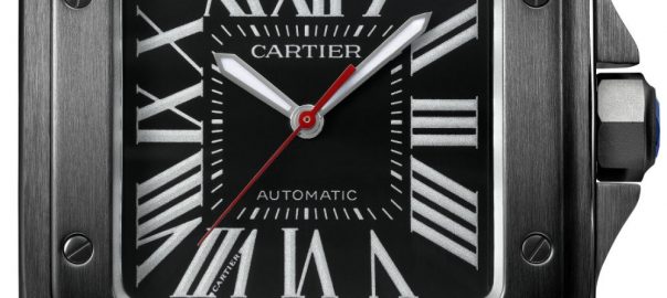 UK All Black Popular Cartier Santos 100 Carbon Replica Watches For Him