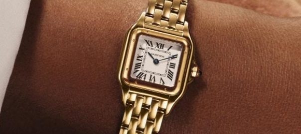 cartier square watch gold