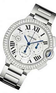 The 18k white gold fake watches are decorated with diamonds.