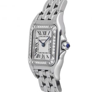 The 20*30mm fake watch is made from polished stainless steel.